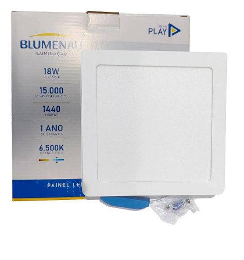 Painel  Led Emb 18W Quadrado  22X22 6000K Blumenal